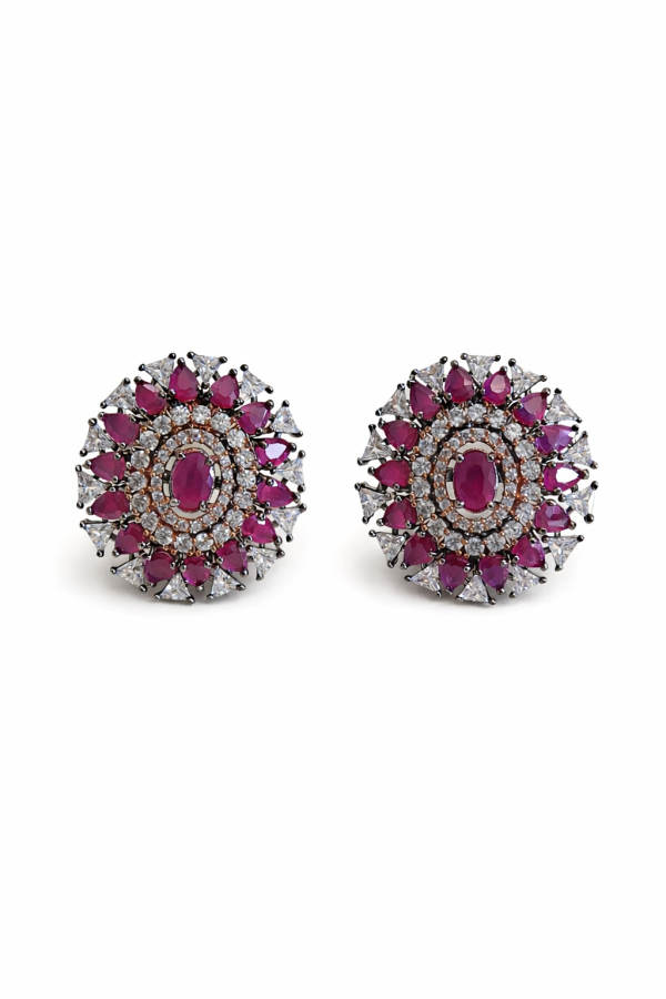 Earrings - WINE AND WHITE AD