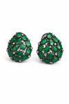 Earrings - BOTTLE GREEN AND WHITE AD