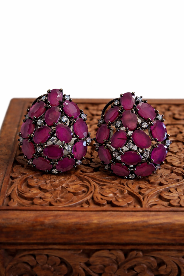 Earrings - WINE AND WHITE AD